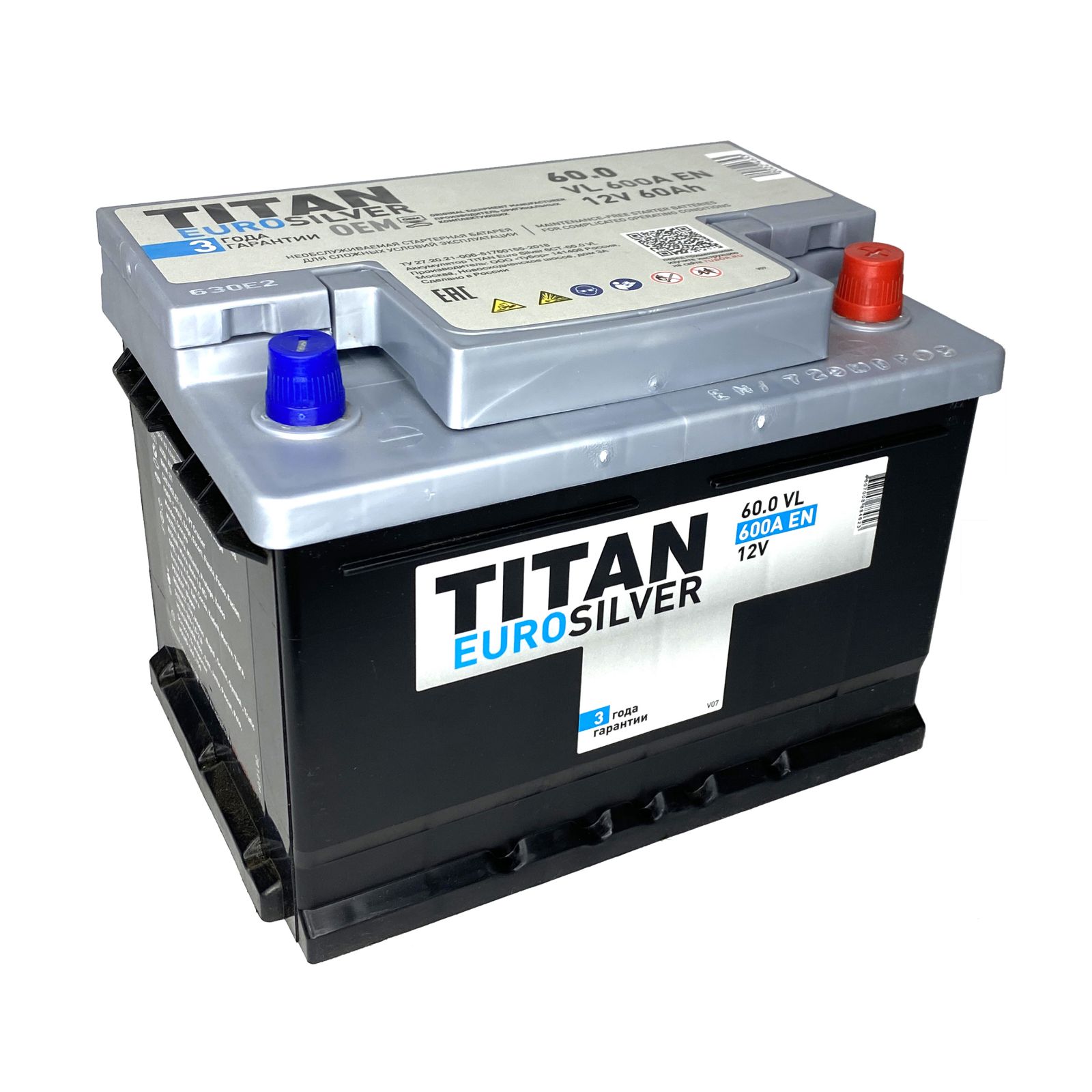 Аккумулятор TITAN EUROSILVER 6СТ-60.0 VL (низкая) Аккумулятор TITAN EUROSILVER 6СТ-60.0 VL (низкая)