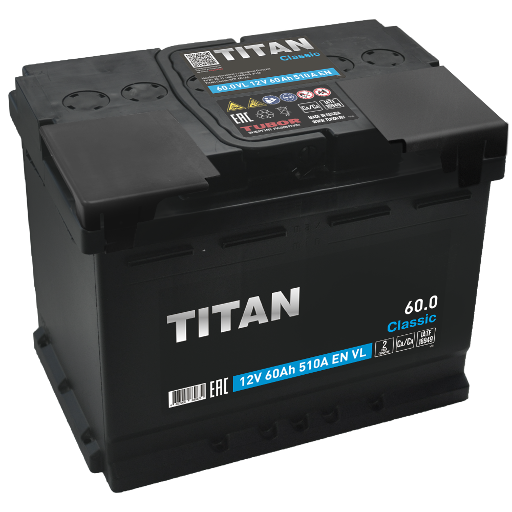Аккумулятор TITAN Classic 6СТ-60.0 VL Аккумулятор TITAN Classic 6СТ-60.0 VL