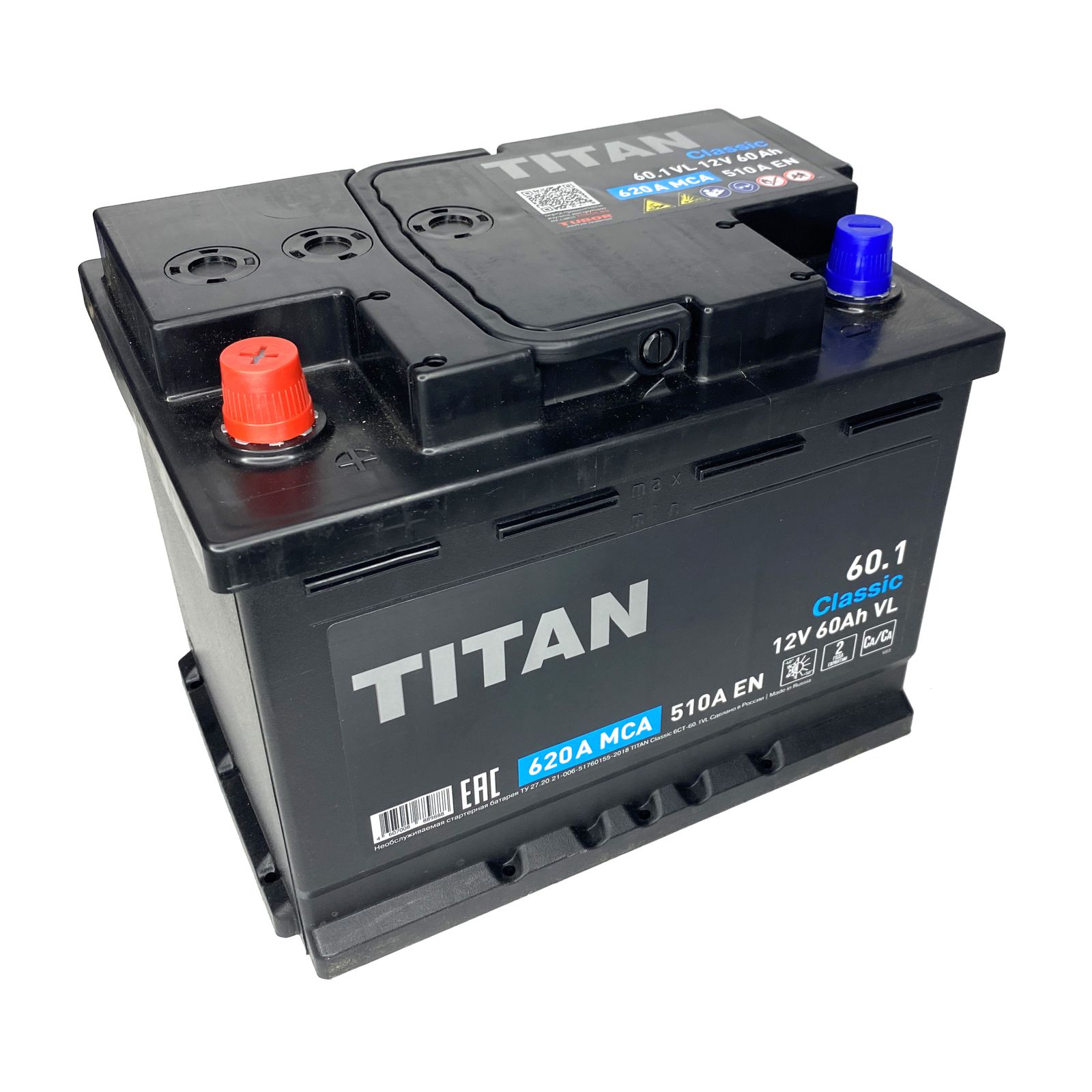Аккумулятор TITAN Classic 6СТ-60.1 VL Аккумулятор TITAN Classic 6СТ-60.1 VL